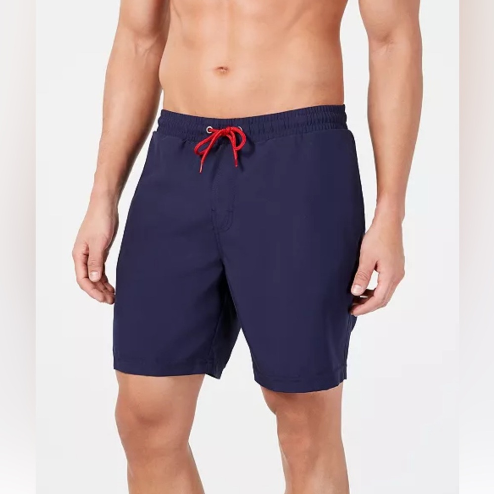 Club Room YELLOW Quick-Dry Performance Solid 7" Inseam Swim Trunks, Size S NWT